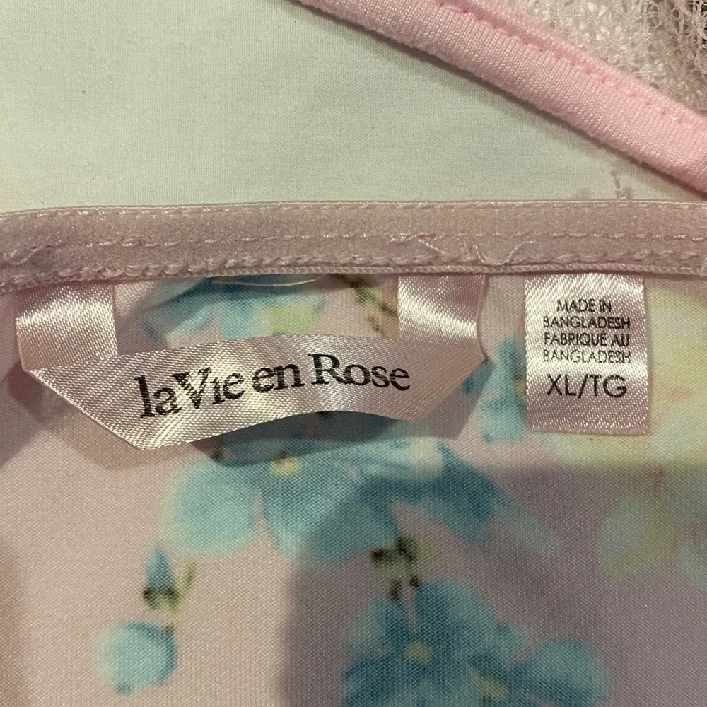 La Vie en Rose Pink Floral Lace Babydoll Chemise Sleep Dress XL - Picture 5 of 15